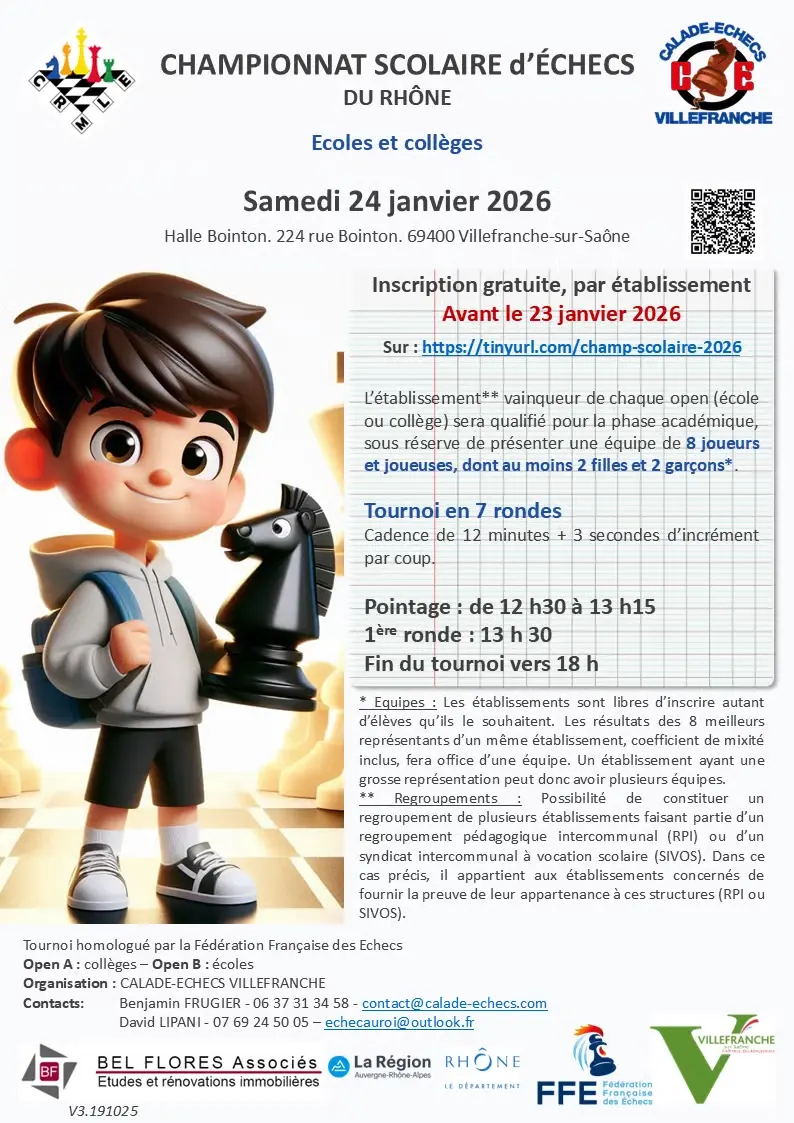 Affiche championnat scolaire villefranche 2026